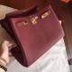 Imitation Hermes Bordeaux Clemence Kelly 35cm Handmade Bag