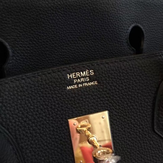 Hermes Black Clemence Birkin 40cm Handmade Bag