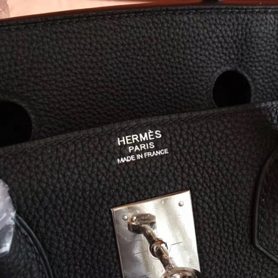 Hermes Black Clemence Birkin 40cm Handmade Bag