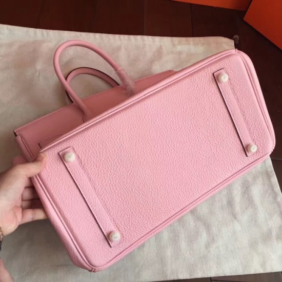 Fake AAA Fake Hermes Pink Clemence Birkin 40cm Handmade Bag