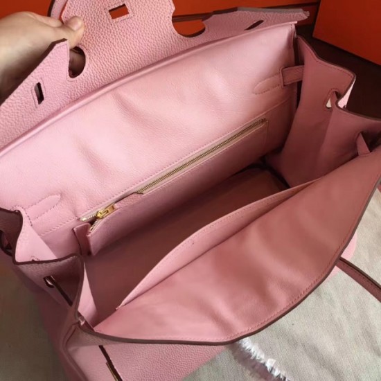 Fake AAA Fake Hermes Pink Clemence Birkin 40cm Handmade Bag