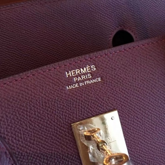 Hermes Bordeaux Epsom Birkin 40cm Handmade Bag Replica