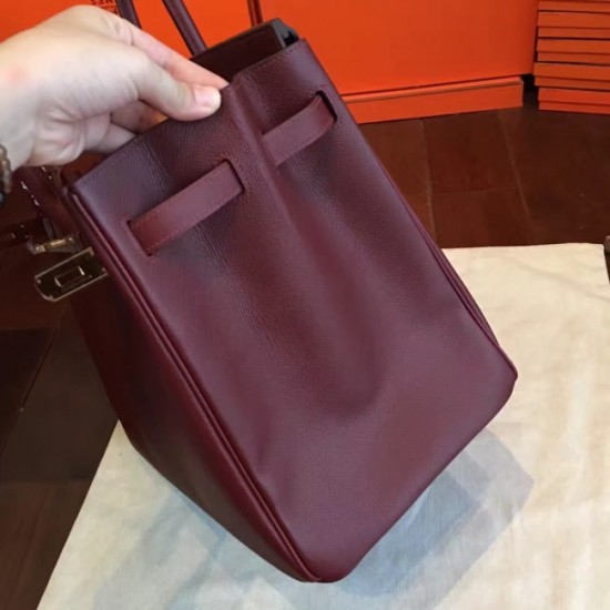 Hermes Bordeaux Epsom Birkin 40cm Handmade Bag Replica