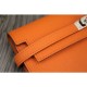 Copy High End Hermes Kelly Longue Wallet In Orange Epsom Leather 