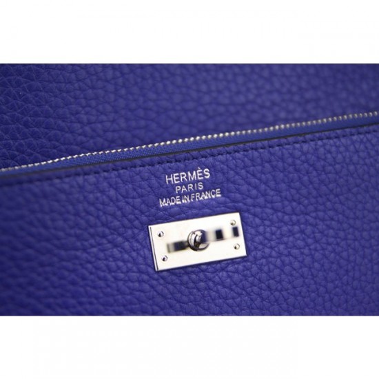 AAA Replica Top Fake Hermes Kelly Longue Wallet In Electric Blue Clemence Leather