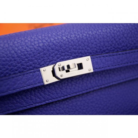 AAA Replica Top Fake Hermes Kelly Longue Wallet In Electric Blue Clemence Leather