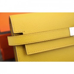 Hermes Kelly Longue Wallet In Yellow Epsom Leather