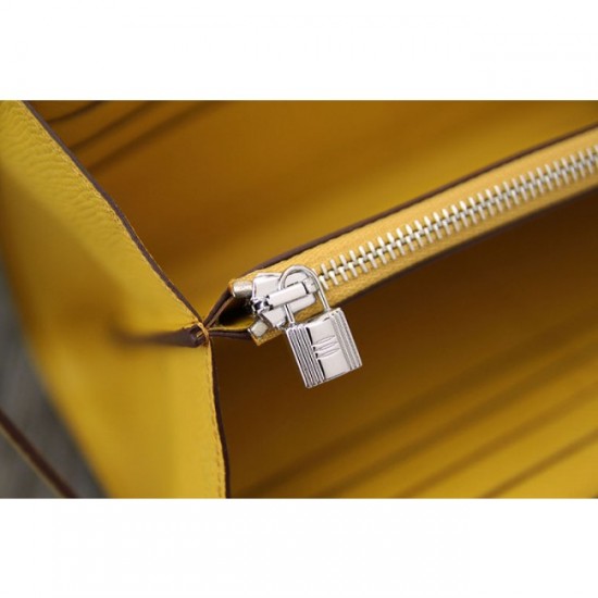 Hermes Kelly Longue Wallet In Yellow Epsom Leather