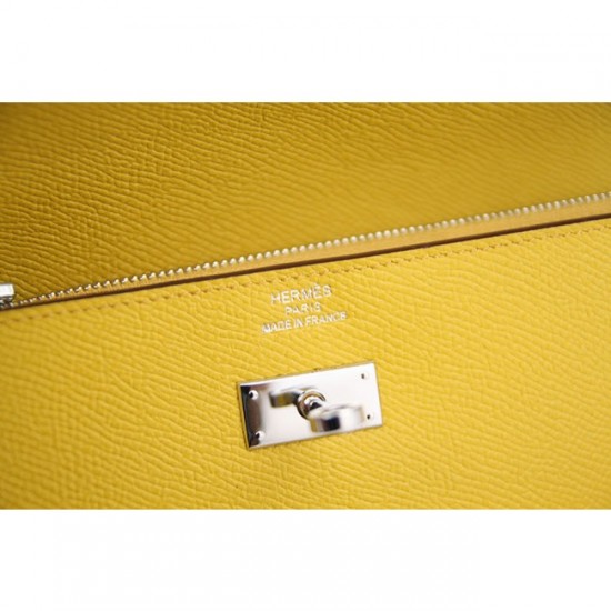 Hermes Kelly Longue Wallet In Yellow Epsom Leather