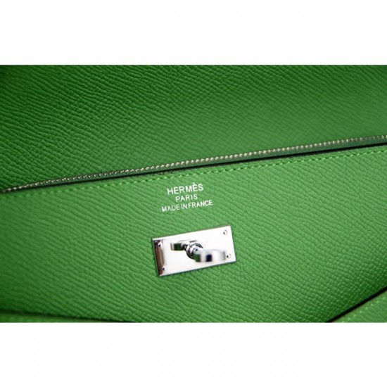 1:1 Hermes Kelly Longue Wallet In Bamboo Epsom Leather