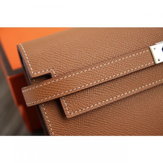 Luxury Replica Hermes Kelly Longue Wallet In Brown Epsom Leather 