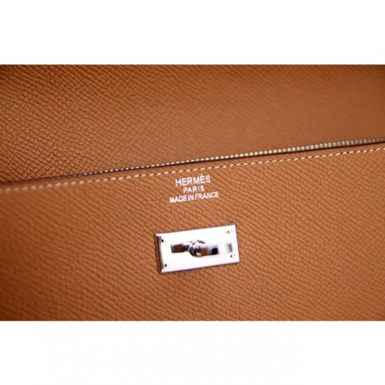 Luxury Replica Hermes Kelly Longue Wallet In Brown Epsom Leather 