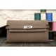 Imitation Top Hermes Kelly Longue Wallet In Etoupe Clemence Leather