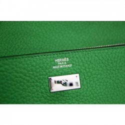 Imitation Hermes Kelly Longue Wallet In Bamboo Clemence Leather