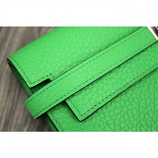 Imitation Hermes Kelly Longue Wallet In Bamboo Clemence Leather