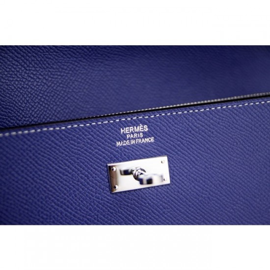 Imitation High Quality Hermes Kelly Longue Wallet In Electric Blue Epsom Leather