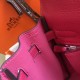 Hermes Kelly 28cm Retourne Bag In Rose Red Clemence Leather