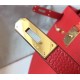 Hermes Kelly 28cm Retourne Bag In Red Clemence Leather