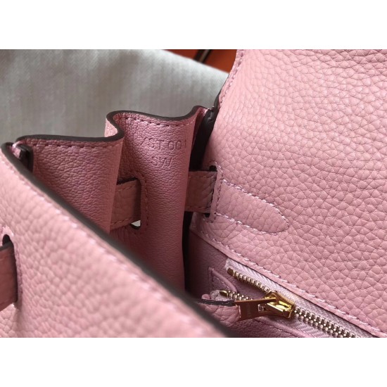 Hermes Kelly 28cm Retourne Bag In Pink Clemence Leather