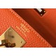 Hermes Kelly 28cm Retourne Bag In Orange Clemence Leather