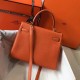 Hermes Kelly 28cm Retourne Bag In Orange Clemence Leather