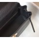 Hermes Kelly 28cm Retourne Bag In Black Clemence Leather