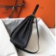 Hermes Kelly 28cm Retourne Bag In Black Clemence Leather