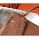 Hermes Kelly 28cm Retourne Bag In Gold Clemence Leather