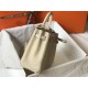 Hermes Kelly 28cm Retourne Bag In Beton Clemence Leather