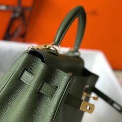 Hermes Kelly 28cm Retourne Bag In Canopee Clemence Leather