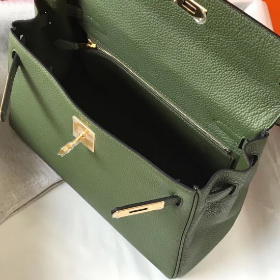 Hermes Kelly 28cm Retourne Bag In Canopee Clemence Leather