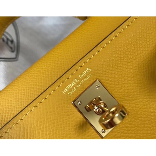 Hermes Kelly Mini II Bag In Yellow Epsom Leather