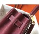 Hermes Kelly 28cm Retourne Bag In Bordeaux Clemence Leather