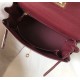 Hermes Kelly 28cm Retourne Bag In Bordeaux Clemence Leather