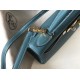 Hermes Kelly 28cm Retourne Bag In Blue Jean Clemence Leather