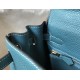 Hermes Kelly 28cm Retourne Bag In Blue Jean Clemence Leather