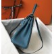 Hermes Kelly 28cm Retourne Bag In Blue Jean Clemence Leather