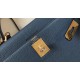 Hermes Kelly 28cm Retourne Bag In Blue Agate Clemence Leather