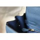 Hermes Kelly 28cm Retourne Bag In Blue Agate Clemence Leather