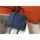 Hermes Kelly 28cm Retourne Bag In Blue Agate Clemence Leather