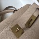 Hermes Kelly 28cm Retourne Bag In Argile Clemence Leather