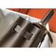 Hermes Kelly 28cm Retourne Bag In Taupe Clemence Leather