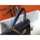 Hermes Kelly 28cm Sellier Bag In Blue Agate Epsom Leather