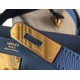 Hermes Kelly 28cm Sellier Bag In Blue Agate Epsom Leather