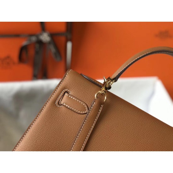 Hermes Kelly 28cm Sellier Bag In Brown Epsom Leather