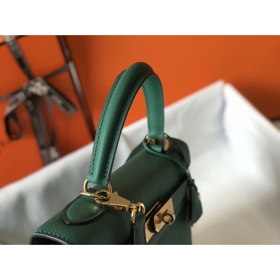 Hermes Kelly 28cm Sellier Bag In Malachite Epsom Leather