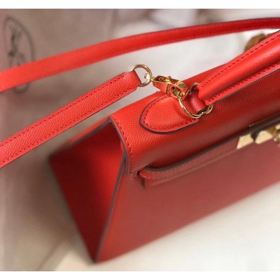 Hermes Kelly 28cm Sellier Bag In Red Epsom Leather