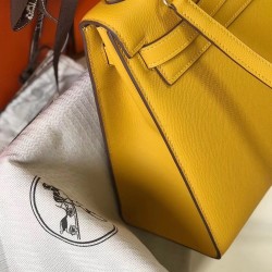 Hermes Kelly 28cm Sellier Bag In Yellow Epsom Leather