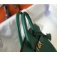 Hermes Birkin 25cm Bag In Malachite Clemence Leather