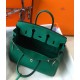 Hermes Birkin 25cm Bag In Malachite Clemence Leather